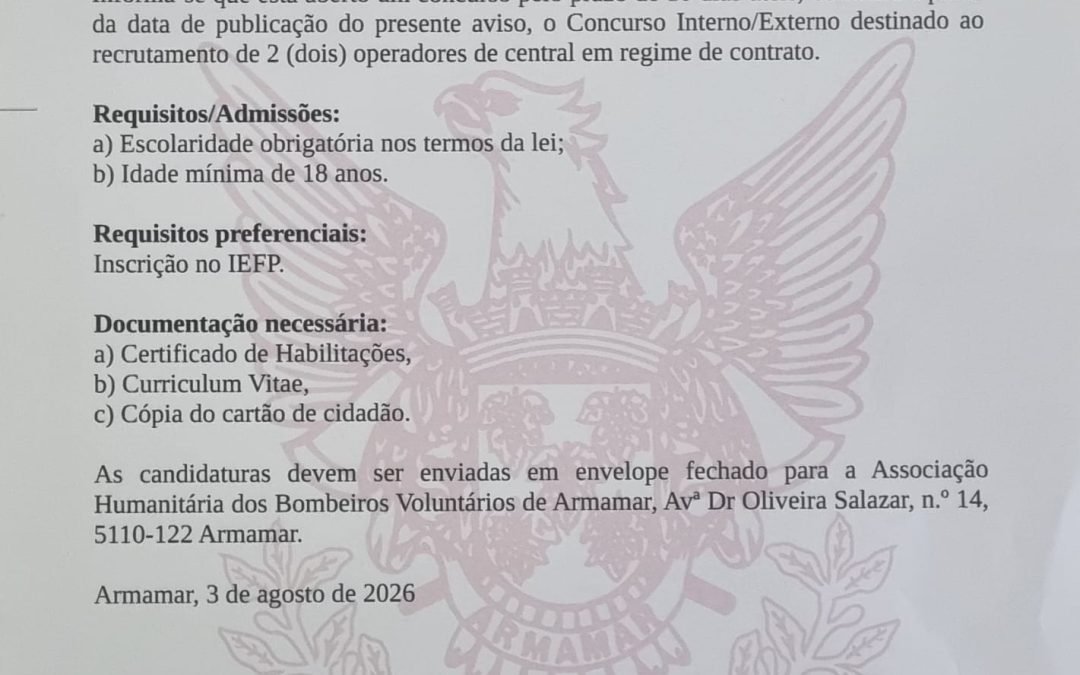 Abertura de Concurso